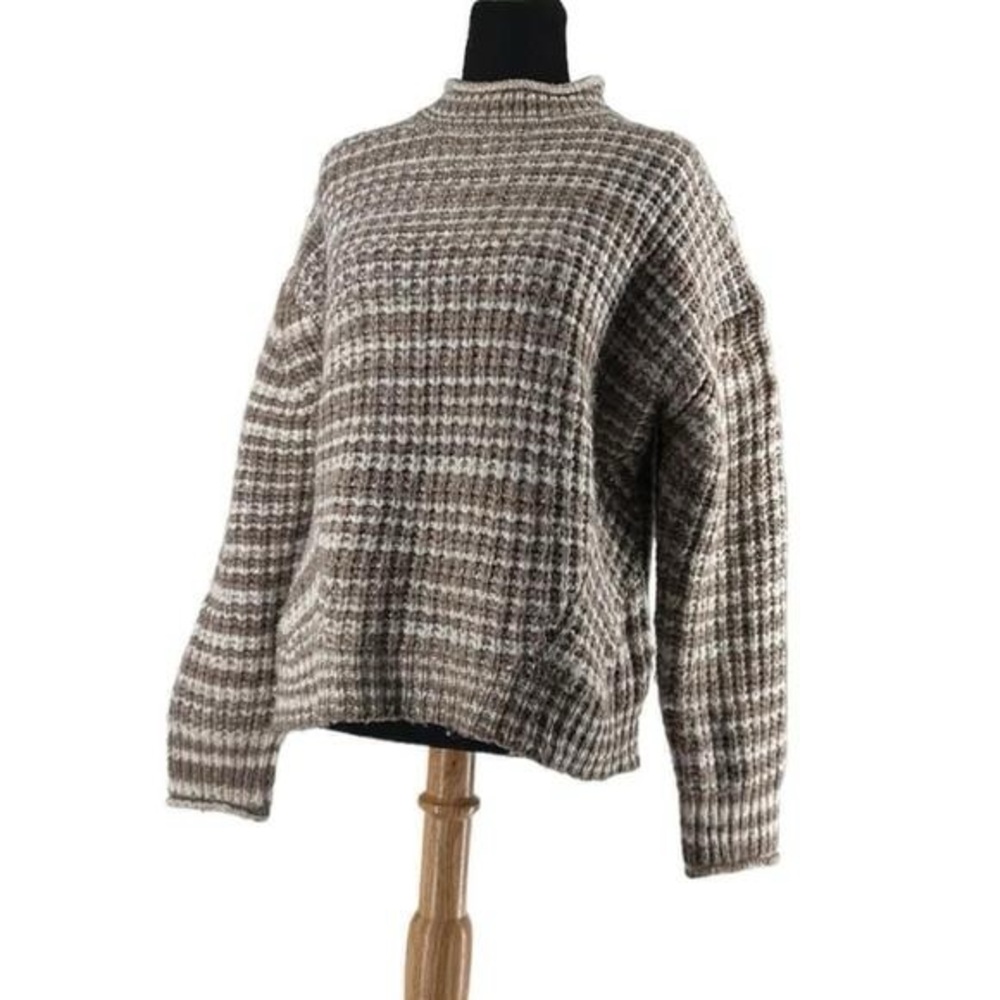 RailsEcho Striped wool alpaca Blend Sweater chunky knit minimalist sz xs - Picture 3 of 9
